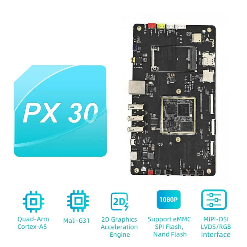 „Rockchip PX30“ keturių branduolių 64 bitų plėtros lenta